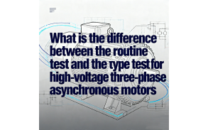 What is the difference between the routine test and the type test for high-voltage three-phase asynchronous motors?