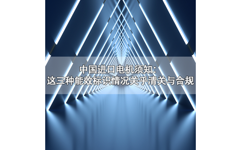中国进口电机须知：这三种能效标识情况关乎清关与合规