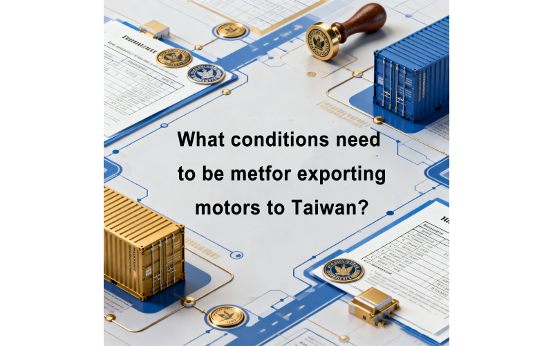 What conditions need to be met for exporting motors to Taiwan?